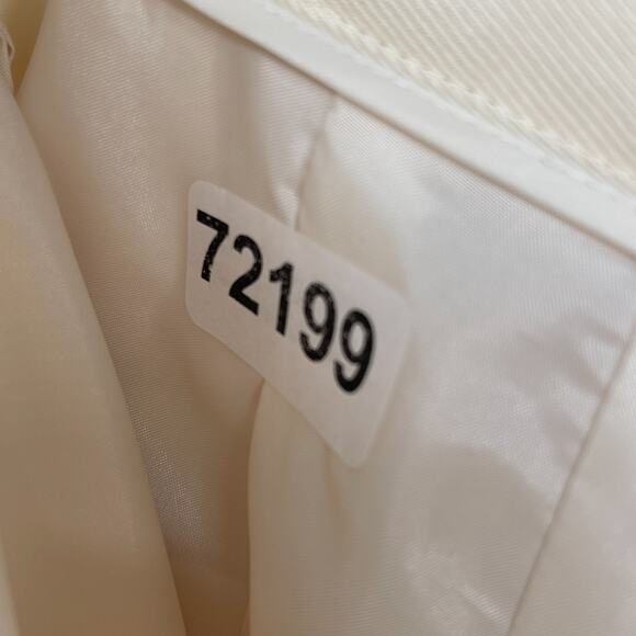 TALBOTS Pants 8P Petites Pure Silk Twill High Rise Dress Trousers Off White VTG - Picture 15 of 15